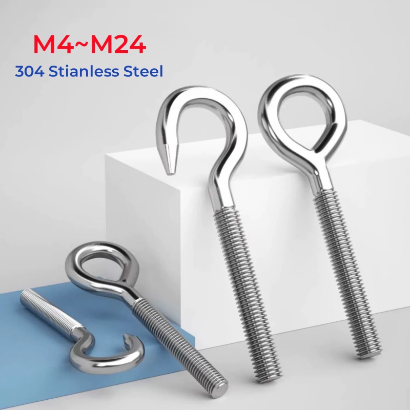 Hook Eye Fastener - 304 Stianless Steel Sheep Eye Screw