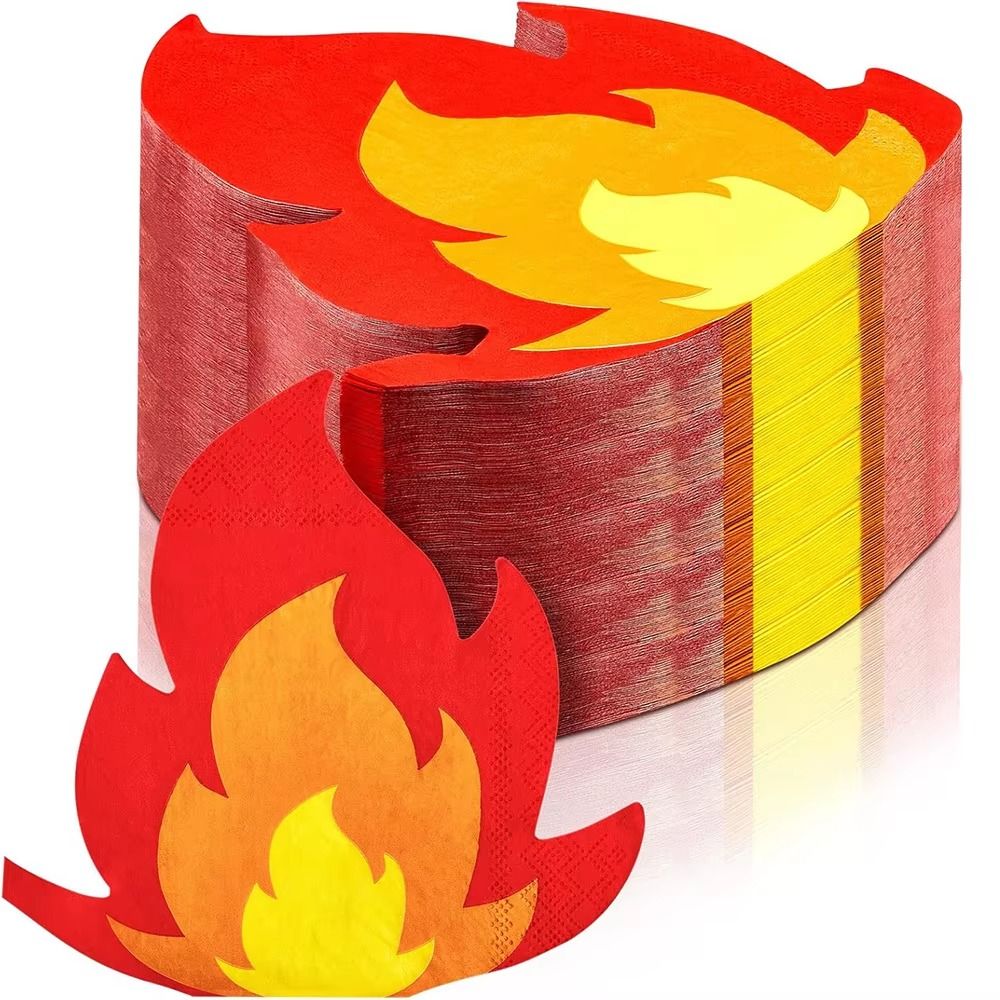 Pattern Tissue Paper - 20PCS Unique Shape Flame Napkin Disposable