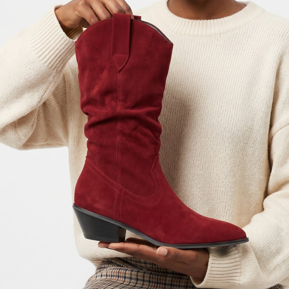 Sewing Fleece - Fall Winter Velvet Short Boots Western