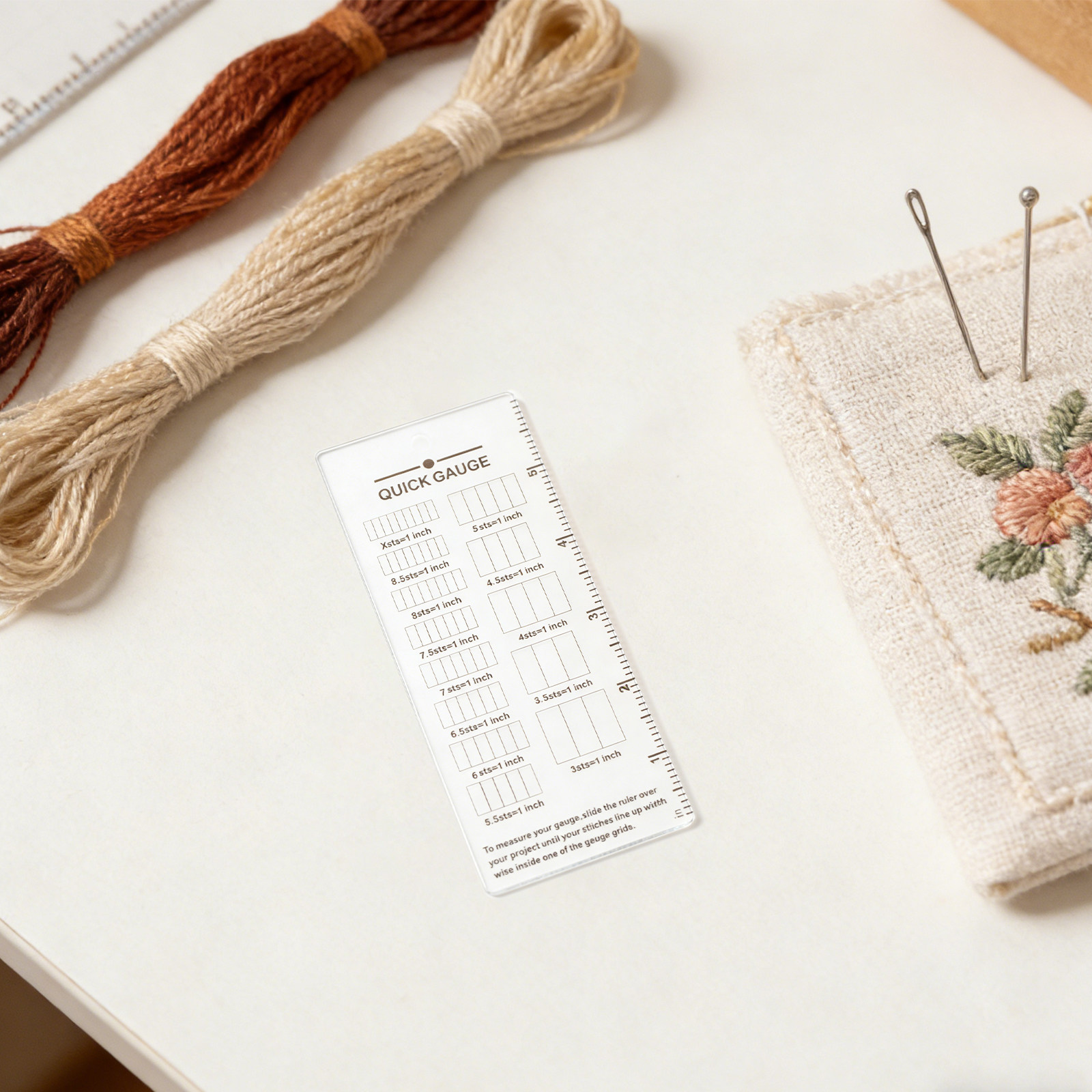 2Pcs Knitting Gauge Ruler Acry - огляд і ціна Sewing Knit