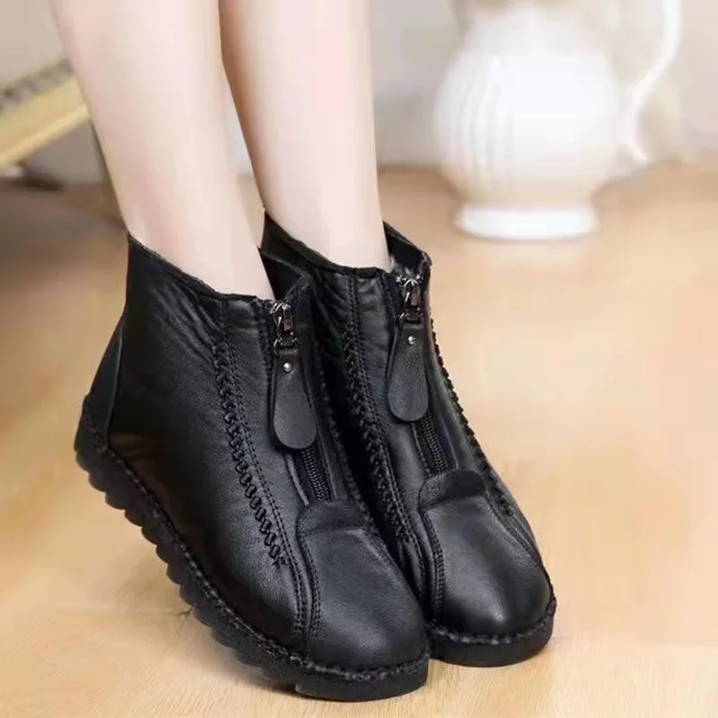 Winter Women Ankle Boots Fashi - огляд і ціна Sewing Front Zipper