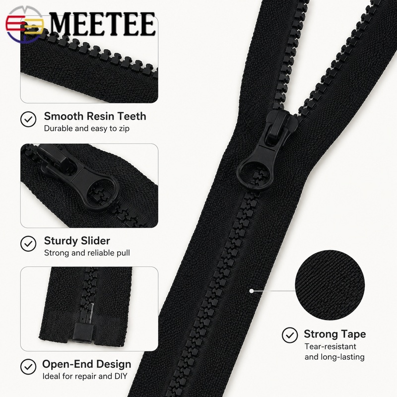 5Pcs 40-120cm 5# Resin Plastic - огляд і ціна Sewing Front Zipper