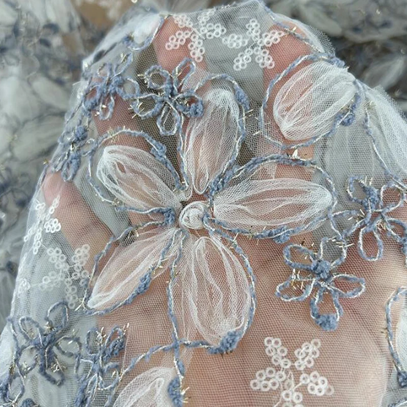3D Embroidered Sequin Mesh Fab - огляд і ціна Textiles Sewing Techniques