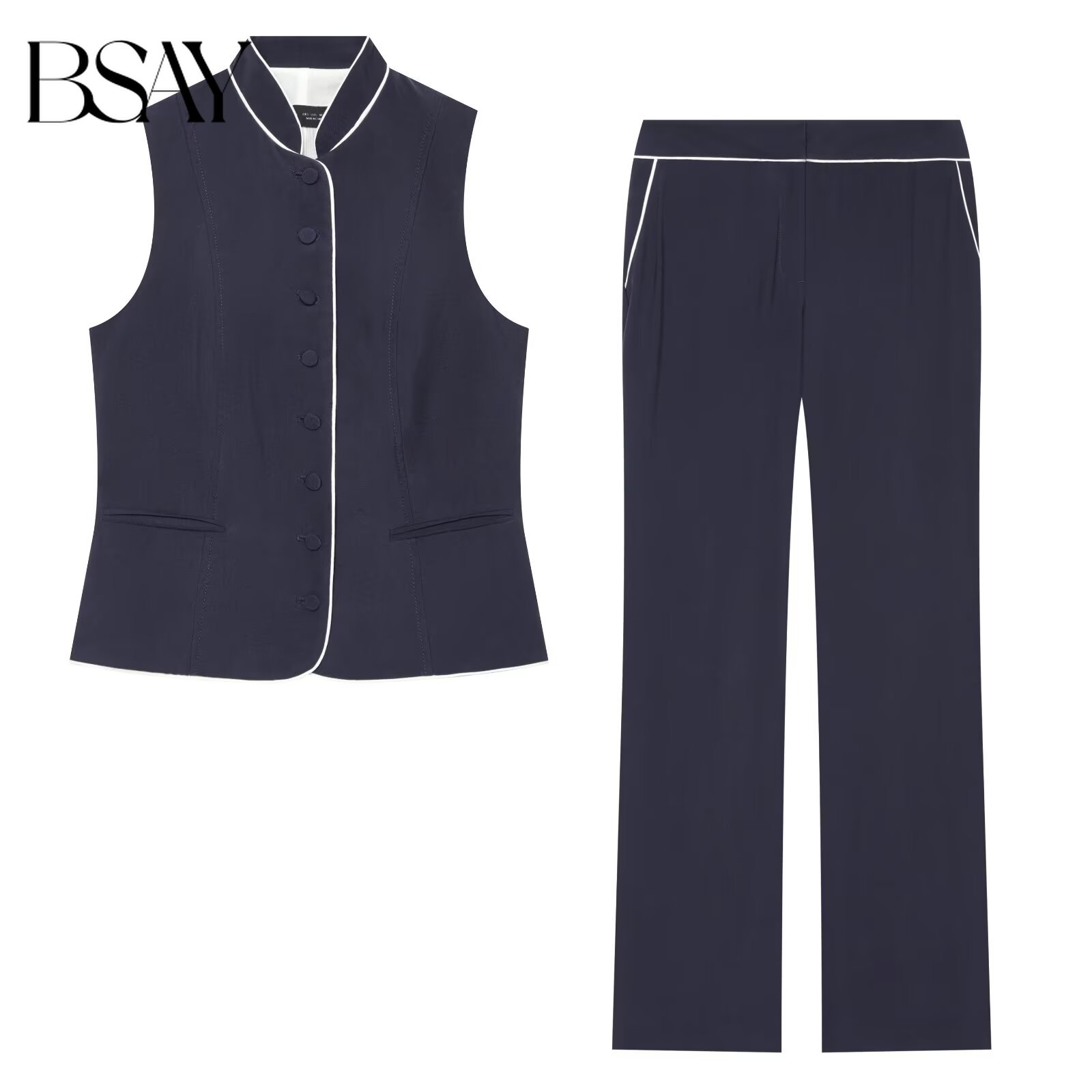 BSAY Women Contrast Stand Coll - огляд і ціна Sewing Vest
