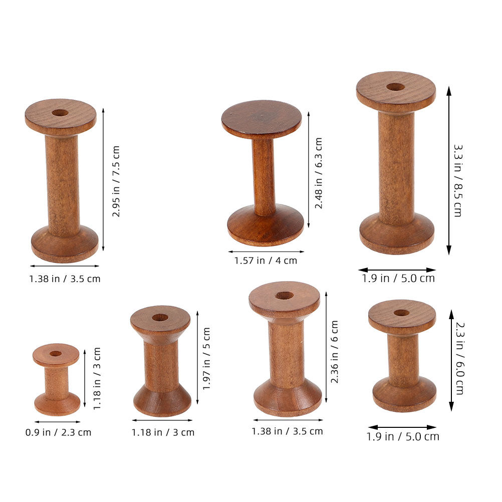 7Pcs Wooden Bobbins Set Space  - огляд і ціна Sewing Knit