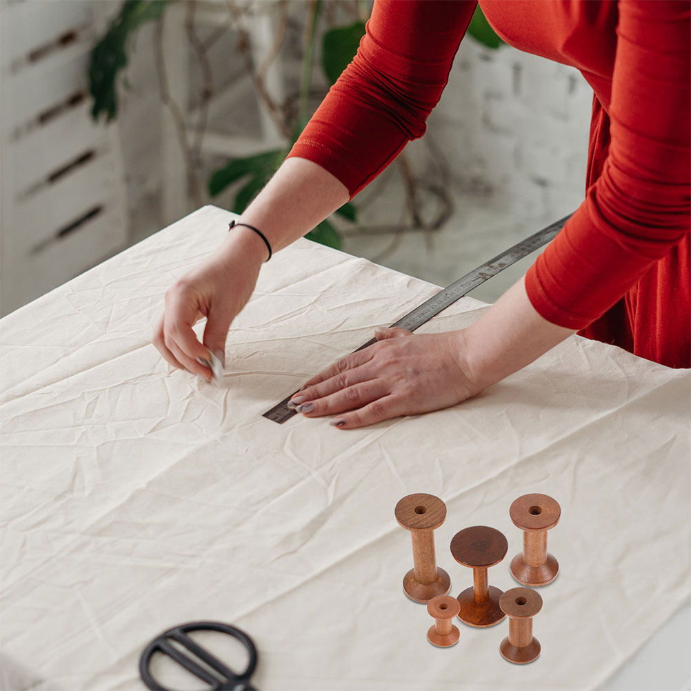 7Pcs Wooden Bobbins Set Space  - огляд і ціна Sewing Knit