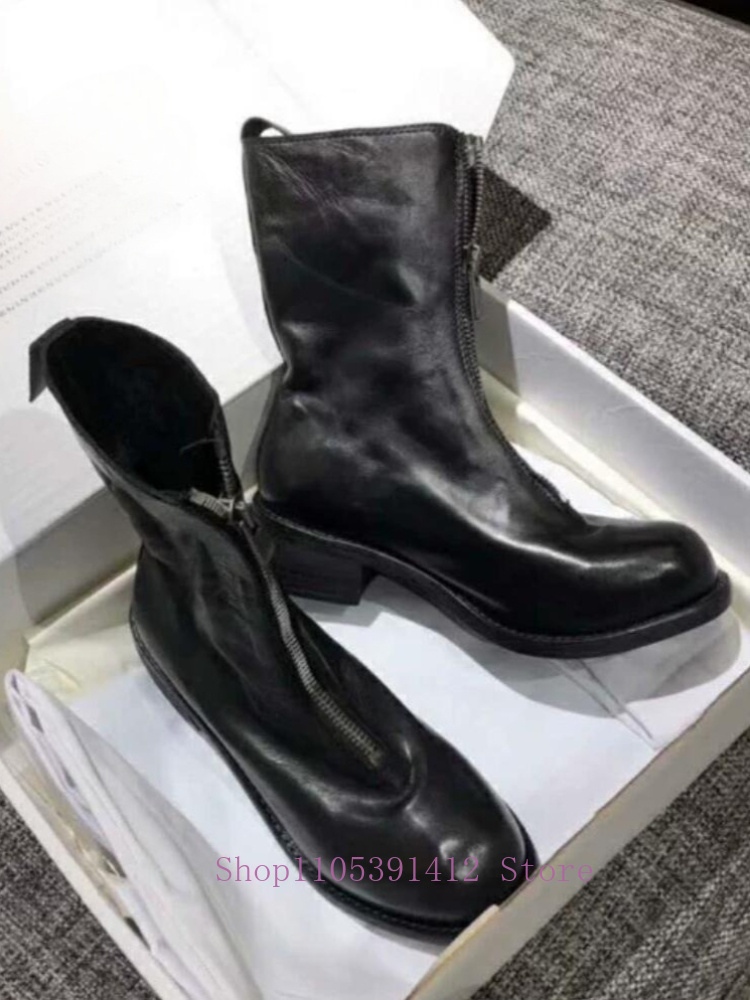 Luxury Men Shoes Genuine Leath - огляд і ціна Sewing Front Zipper