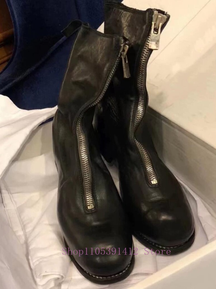 Luxury Men Shoes Genuine Leath - огляд і ціна Sewing Front Zipper