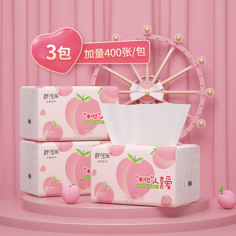 Cute Peach Pattern Facial Tiss - огляд і ціна Pattern Tissue Paper