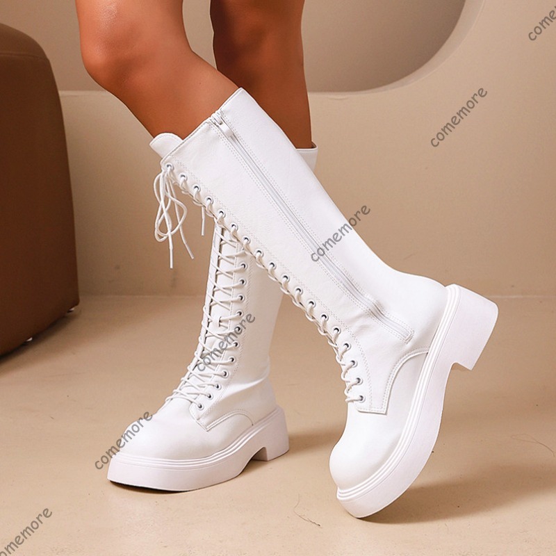 Women Vintage Knee High Platfo - огляд і ціна Sewing Front Zipper