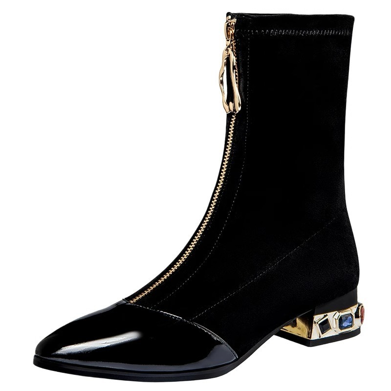 Women Shiny Sequin Ankle Boots - огляд і ціна Sewing Front Zipper